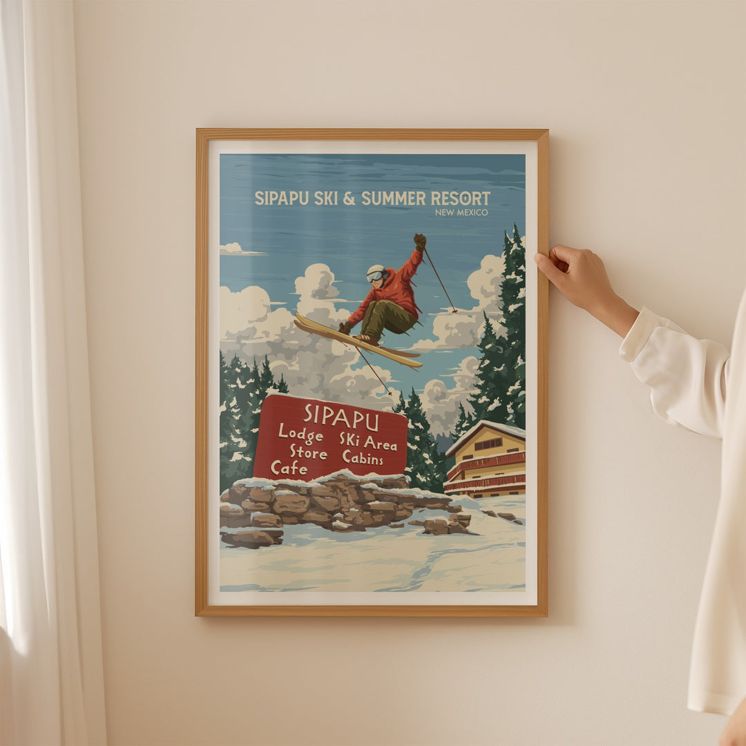 Sipapu New Mexico USA Ski and Summer Resort Travel Poster