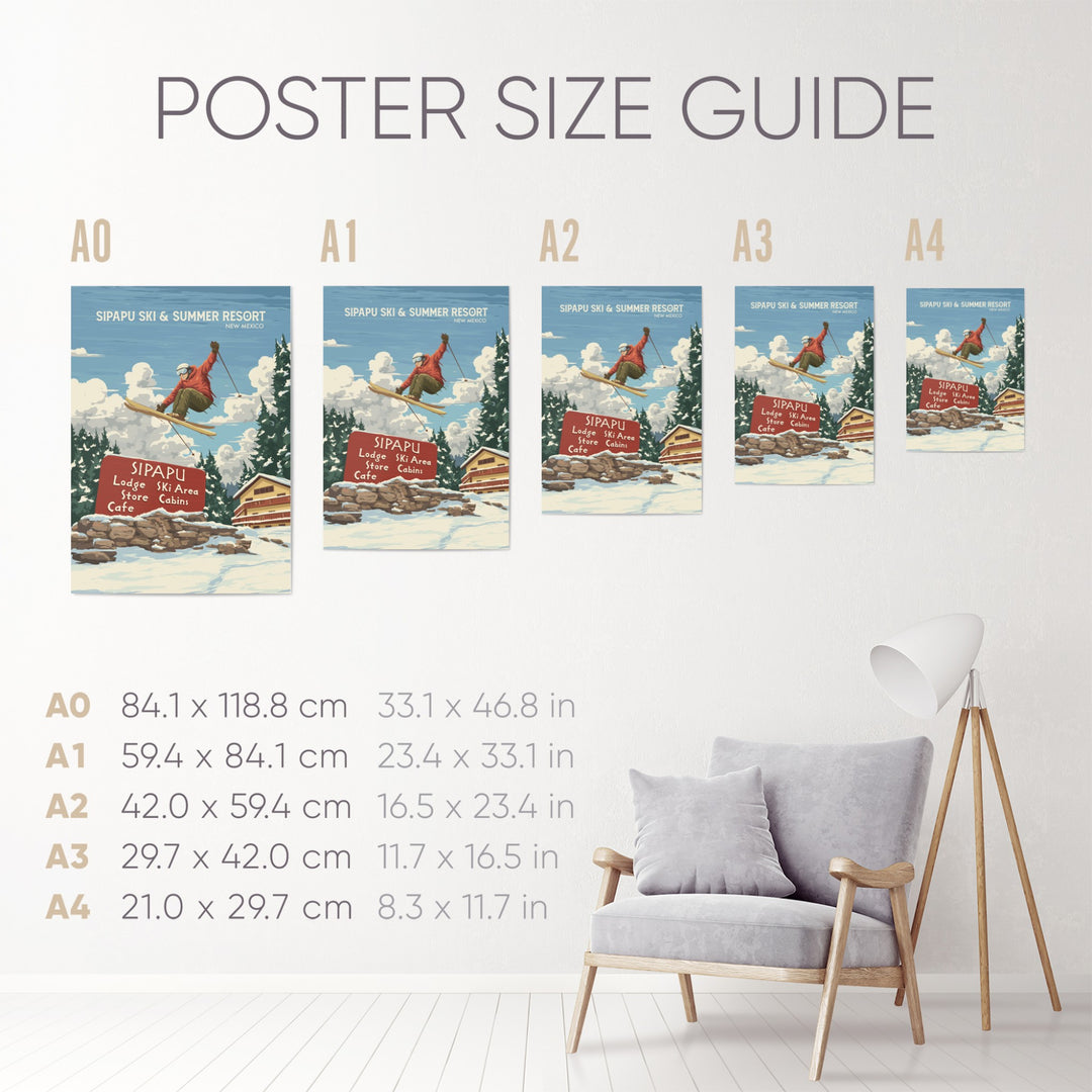 Sipapu New Mexico USA Ski and Summer Resort Travel Poster