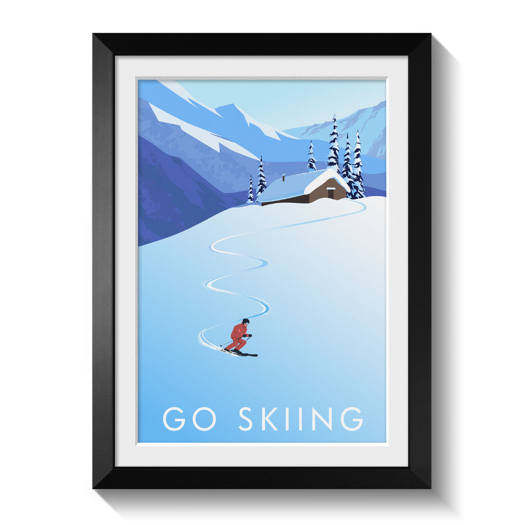 Go Skiing Travel Poster