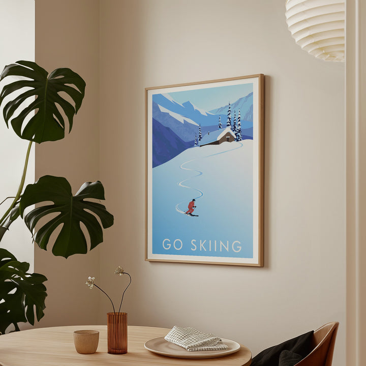 Go Skiing Travel Poster