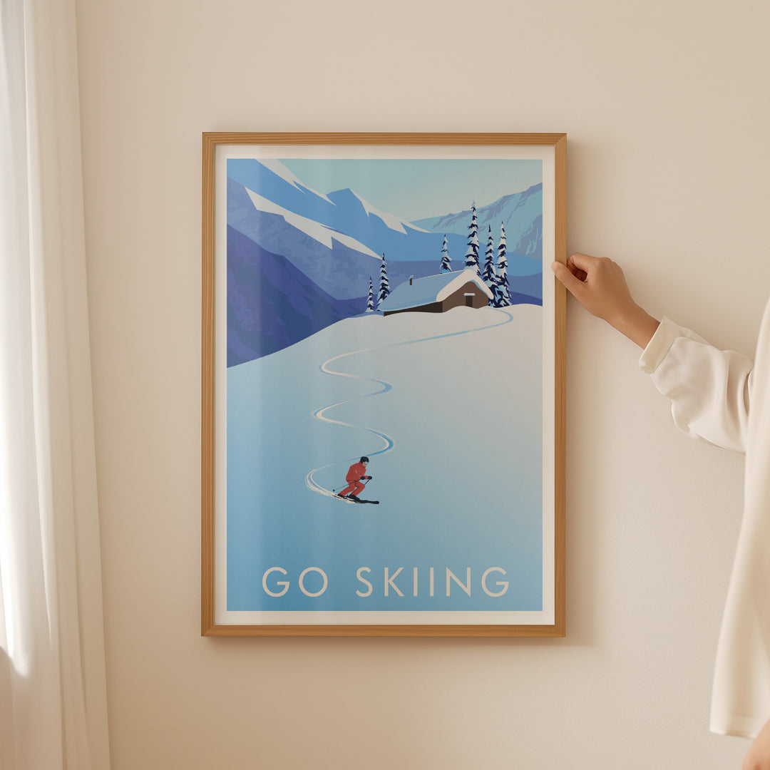 Go Skiing Travel Poster