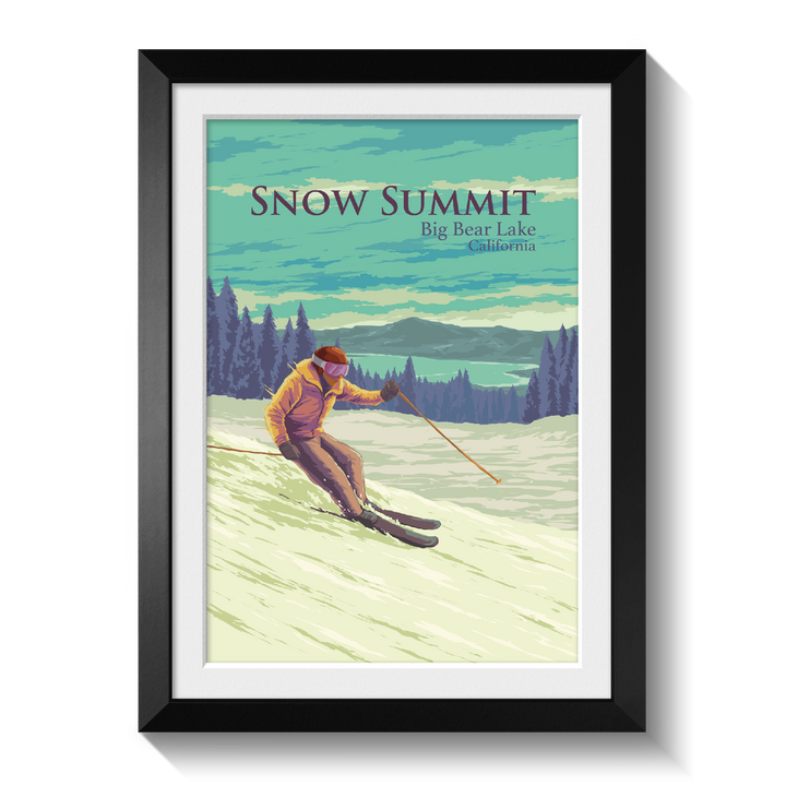 Snow Summit California Ski Resort Travel Poster