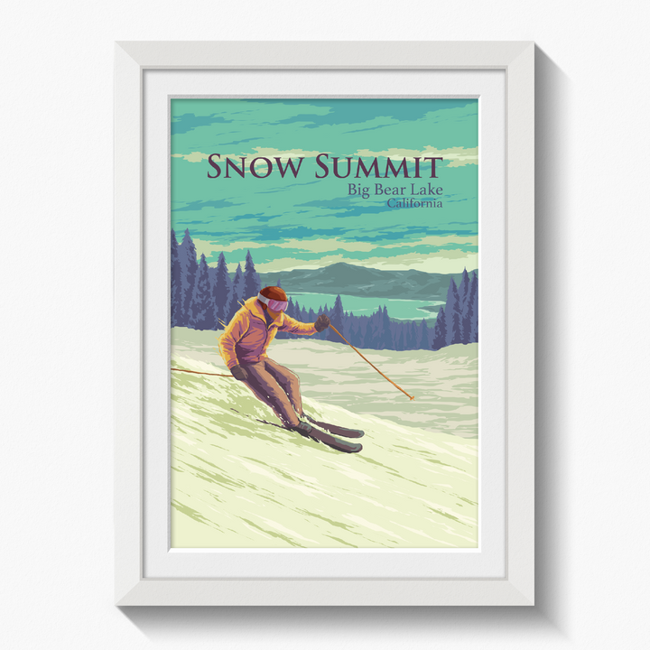 Snow Summit California Ski Resort Travel Poster