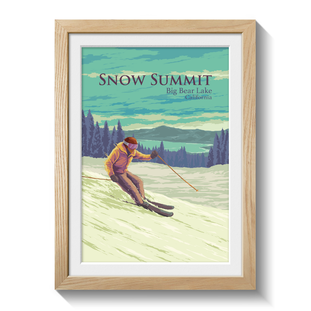 Snow Summit California Ski Resort Travel Poster