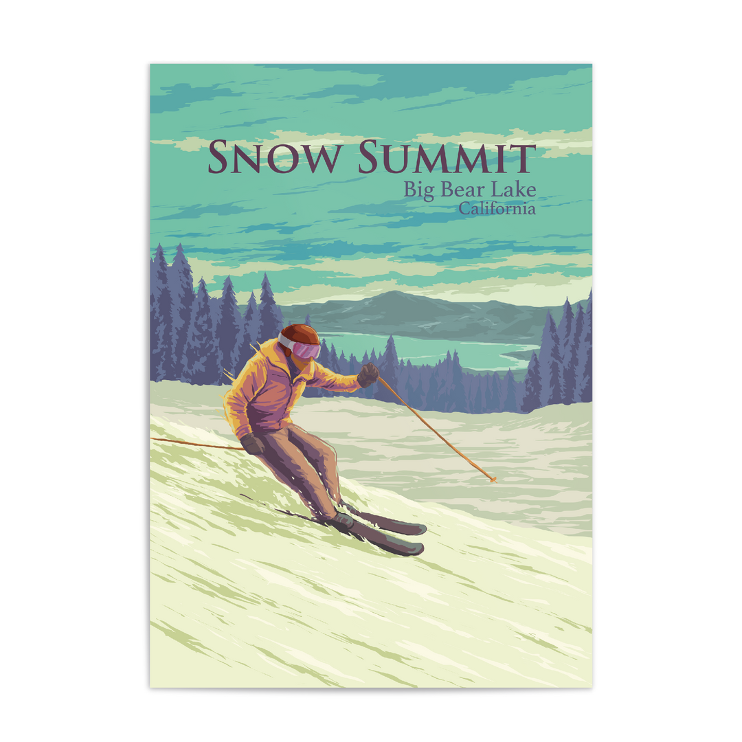 Snow Summit California Ski Resort Travel Poster