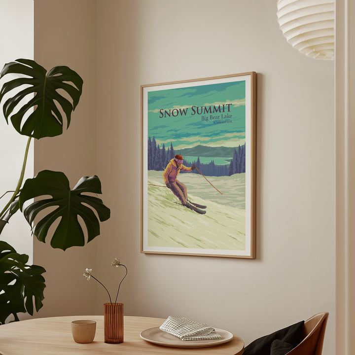 Snow Summit California Ski Resort Travel Poster
