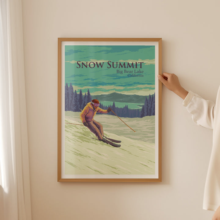 Snow Summit California Ski Resort Travel Poster