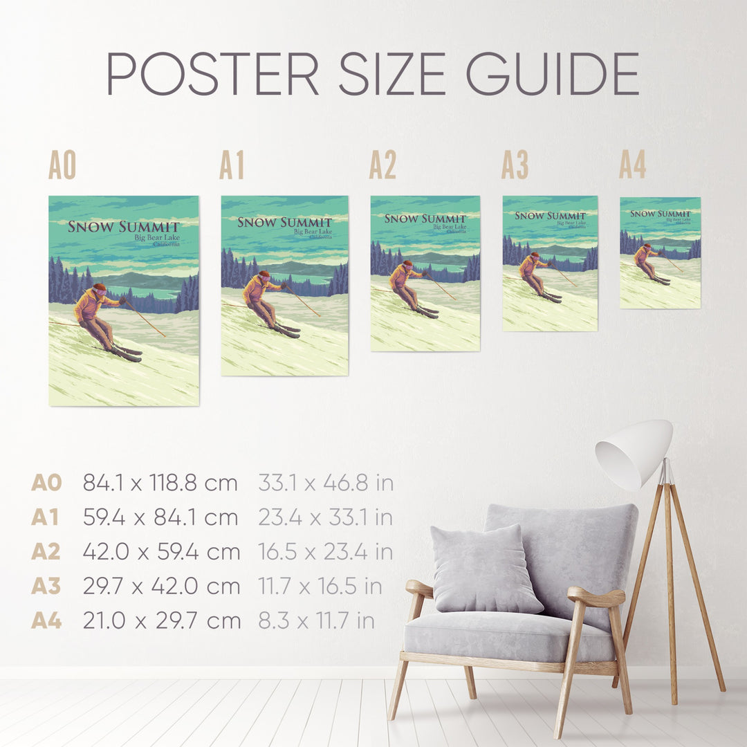 Snow Summit California Ski Resort Travel Poster