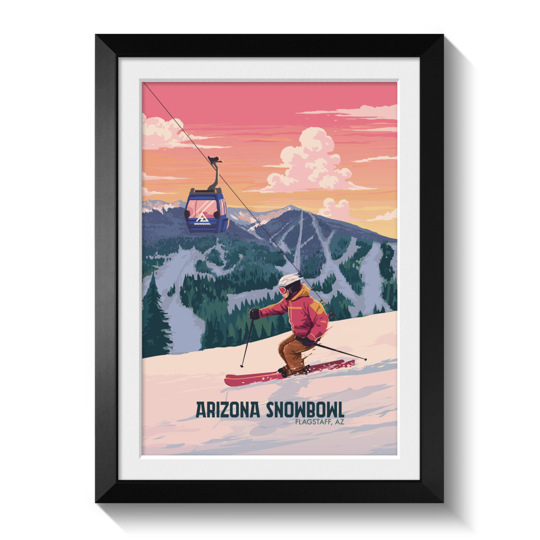 Arizona Snowbowl USA Ski Resort Travel Poster