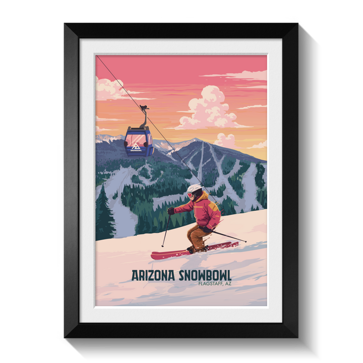 Arizona Snowbowl USA Ski Resort Travel Poster