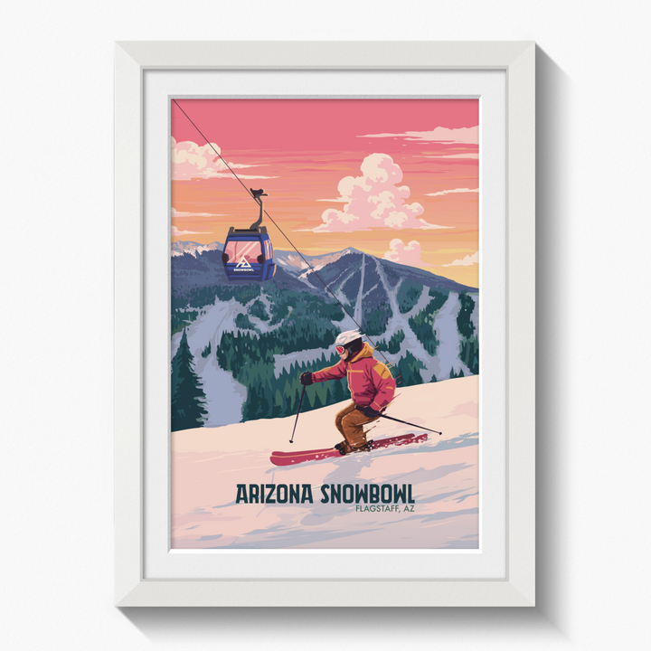 Arizona Snowbowl USA Ski Resort Travel Poster