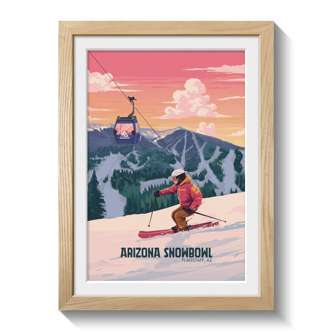 Arizona Snowbowl USA Ski Resort Travel Poster