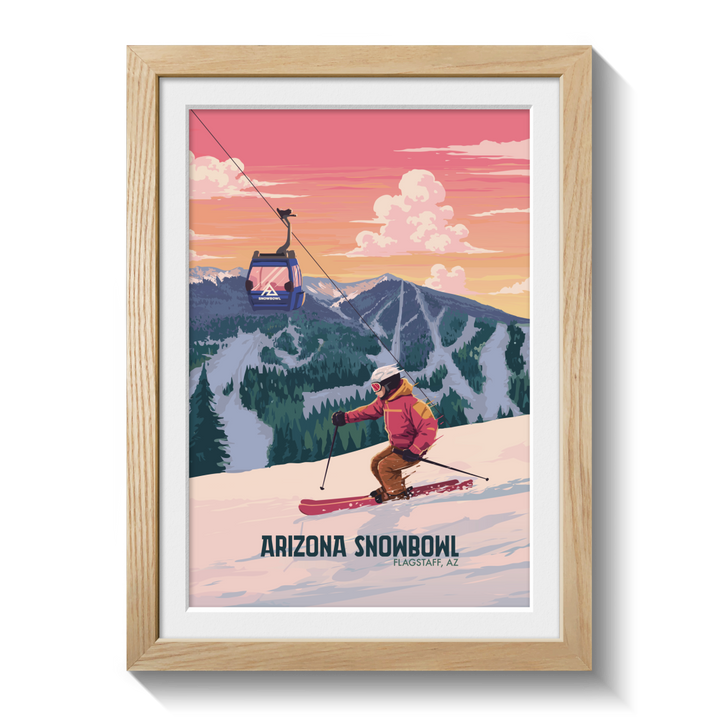 Arizona Snowbowl USA Ski Resort Travel Poster