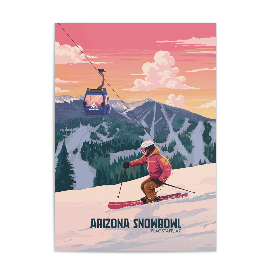 Arizona Snowbowl USA Ski Resort Travel Poster
