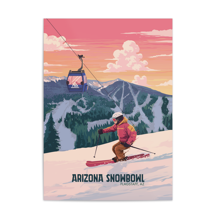 Arizona Snowbowl USA Ski Resort Travel Poster