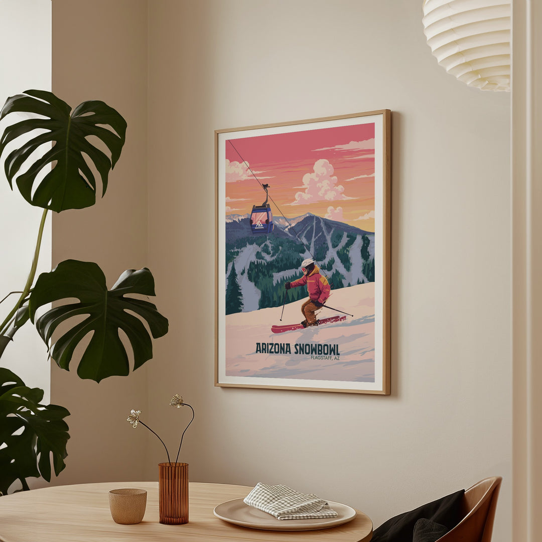 Arizona Snowbowl USA Ski Resort Travel Poster