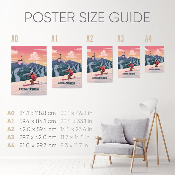 Arizona Snowbowl USA Ski Resort Travel Poster