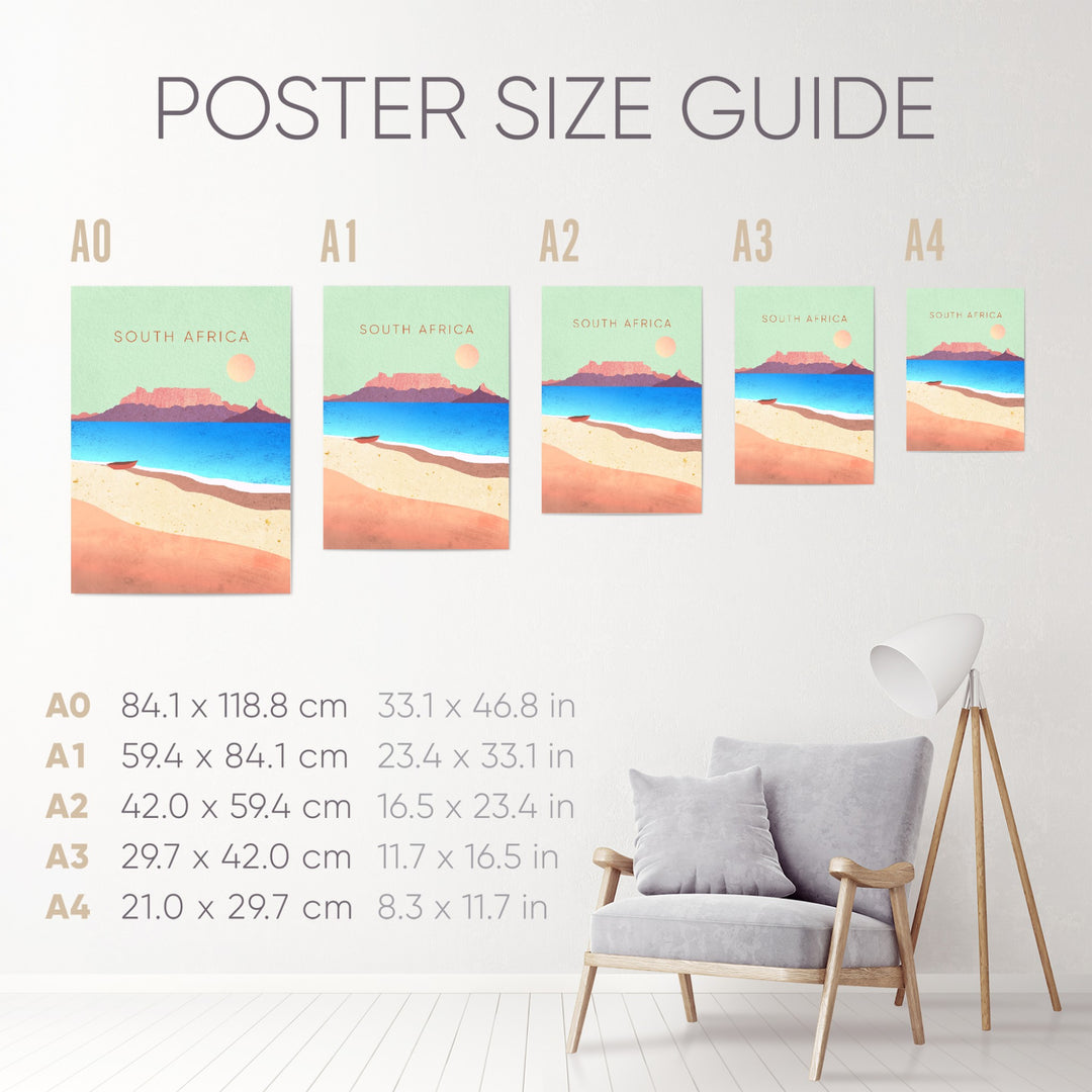 South Africa Minimal Travel Poster