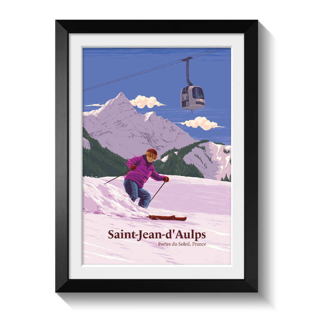 Saint Jean d'Aulps Ski Resort Travel Poster