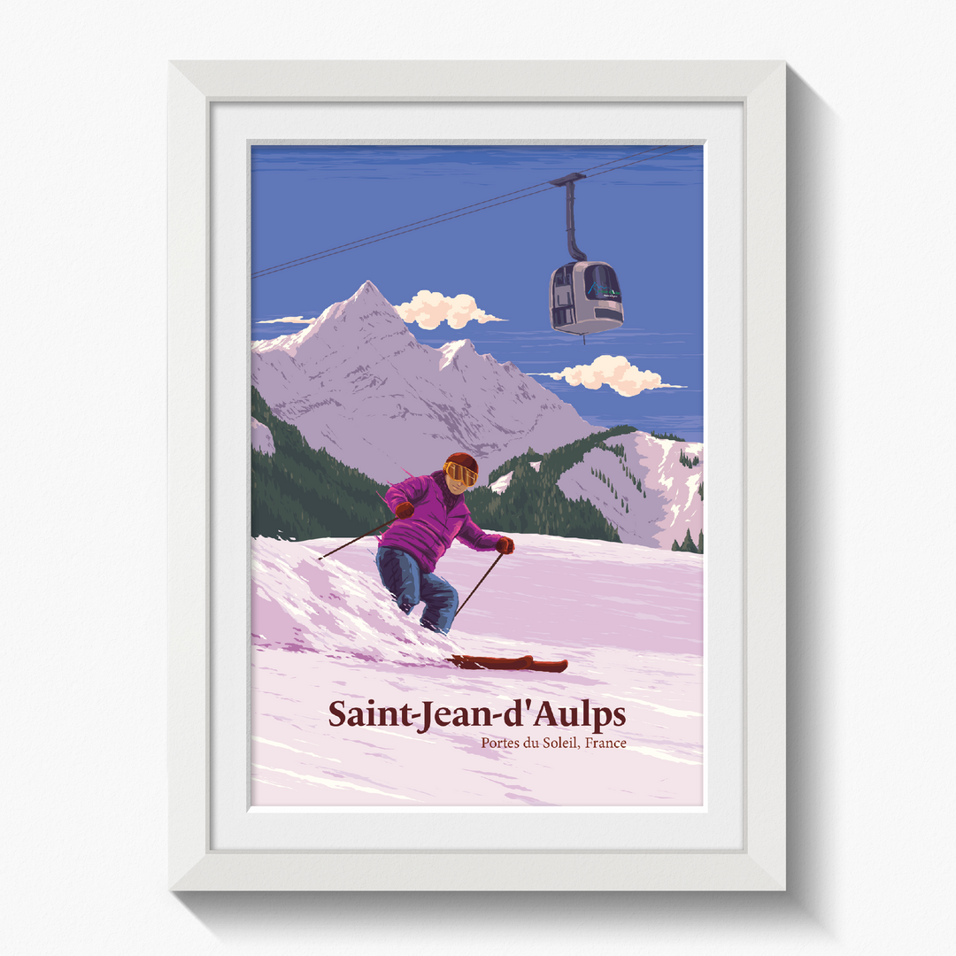 Saint Jean d'Aulps Ski Resort Travel Poster