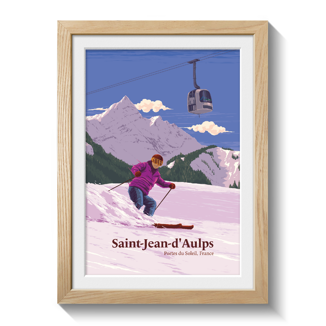 Saint Jean d'Aulps Ski Resort Travel Poster