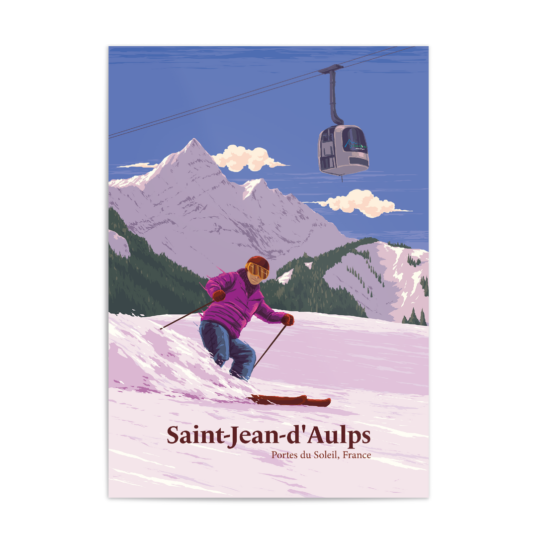 Saint Jean d'Aulps Ski Resort Travel Poster
