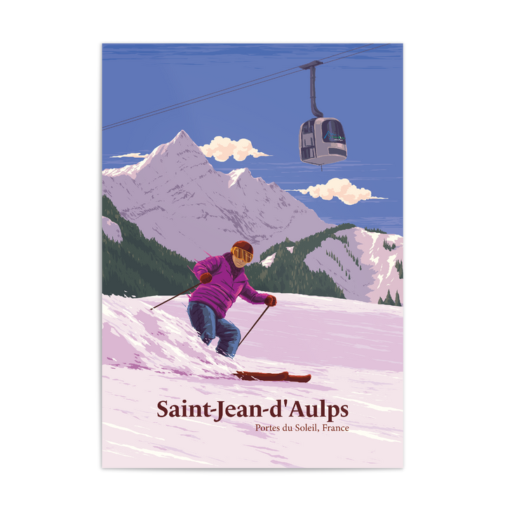 Saint Jean d'Aulps Ski Resort Travel Poster