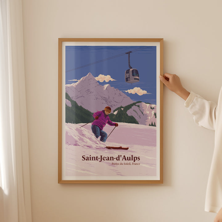 Saint Jean d'Aulps Ski Resort Travel Poster