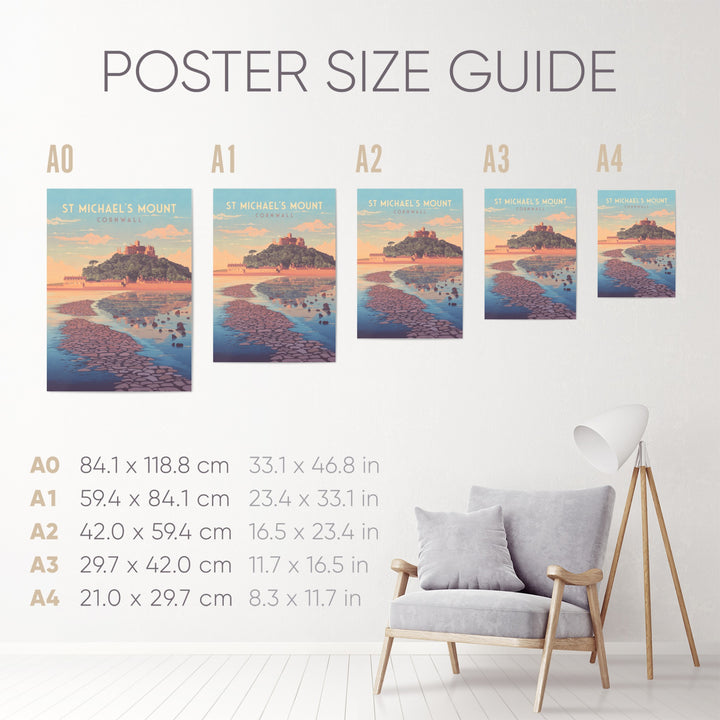 St Michaels Mount Seaside Travel Poster