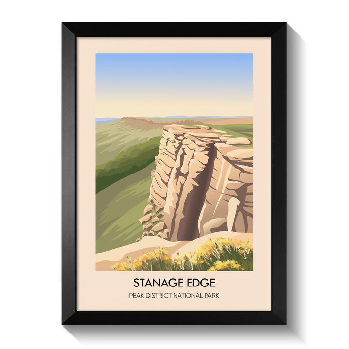 Stanage Edge Peak District National Park Travel Poster
