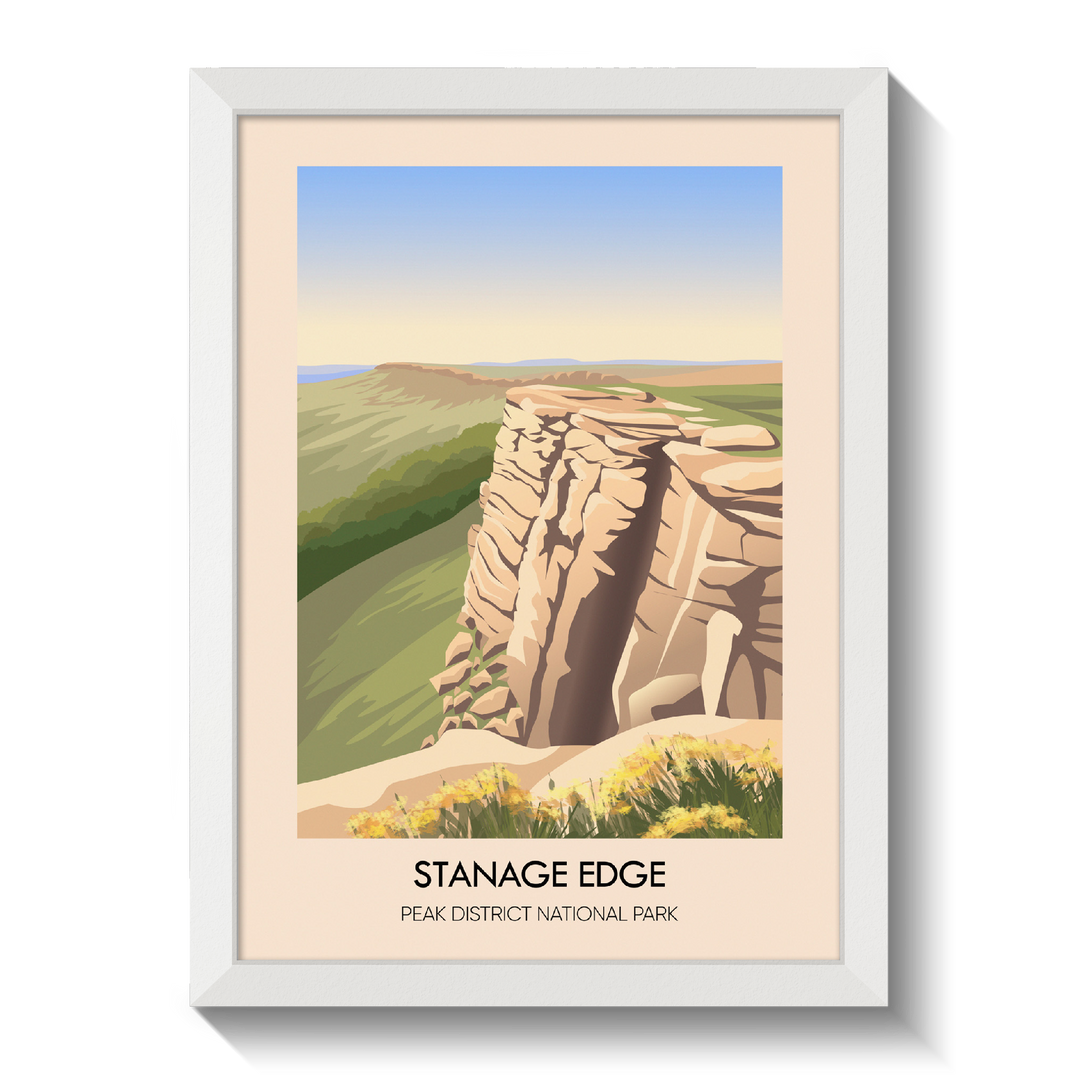 Stanage Edge Peak District National Park Travel Poster