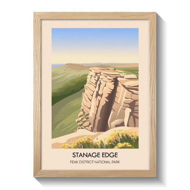 Stanage Edge Peak District National Park Travel Poster