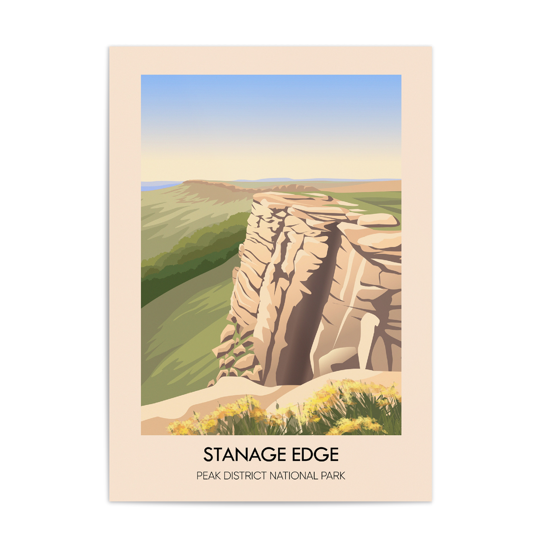 Stanage Edge Peak District National Park Travel Poster