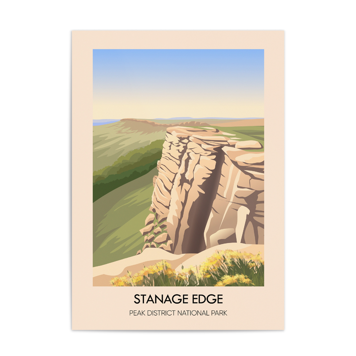 Stanage Edge Peak District National Park Travel Poster