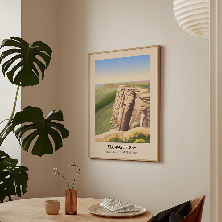 Stanage Edge Peak District National Park Travel Poster
