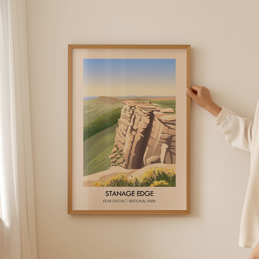 Stanage Edge Peak District National Park Travel Poster