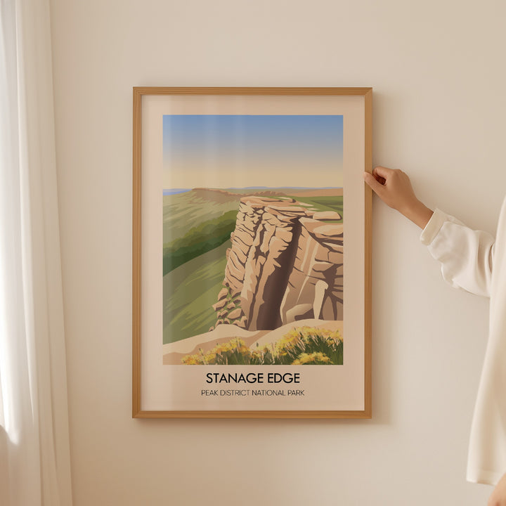 Stanage Edge Peak District National Park Travel Poster