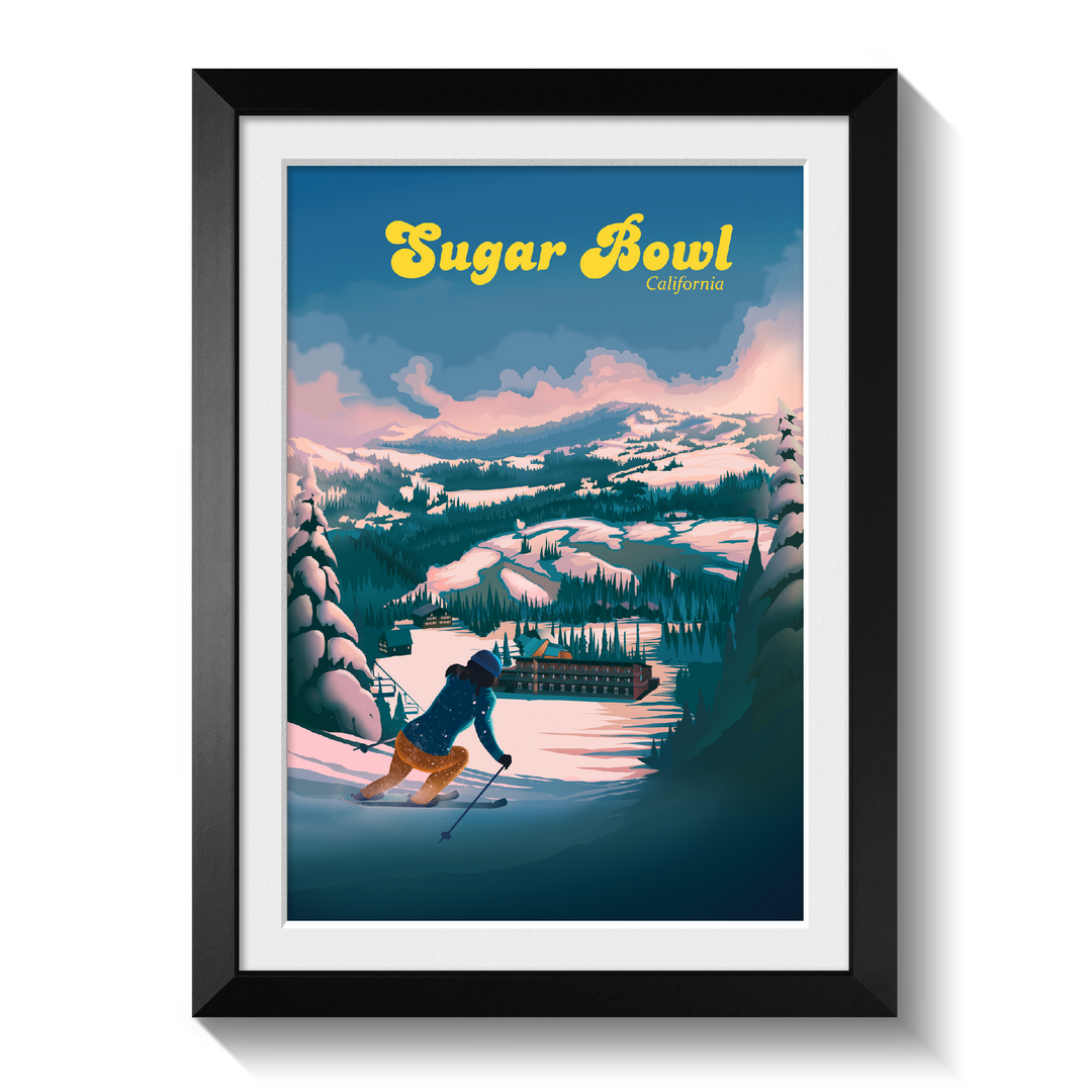 Sugar Bowl California Ski Resort Travel Poster
