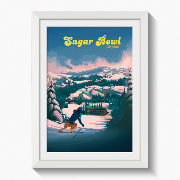 Sugar Bowl California Ski Resort Travel Poster