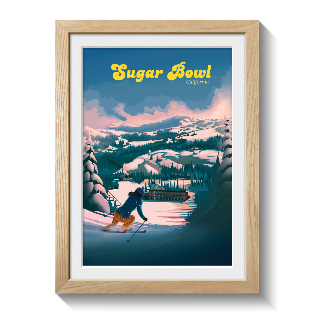 Sugar Bowl California Ski Resort Travel Poster