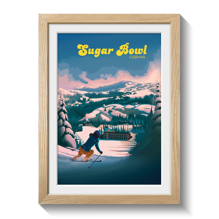 Sugar Bowl California Ski Resort Travel Poster