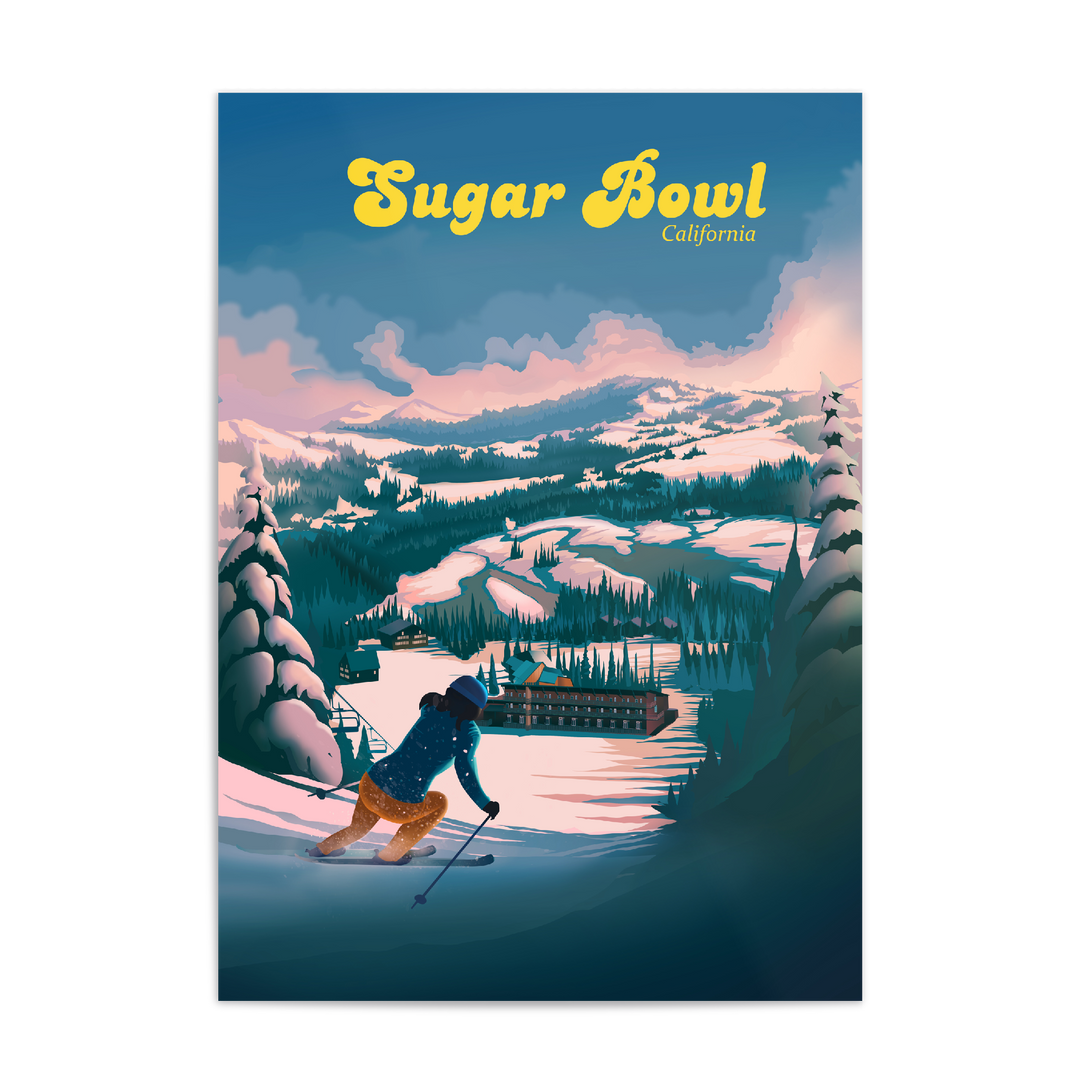 Sugar Bowl California Ski Resort Travel Poster