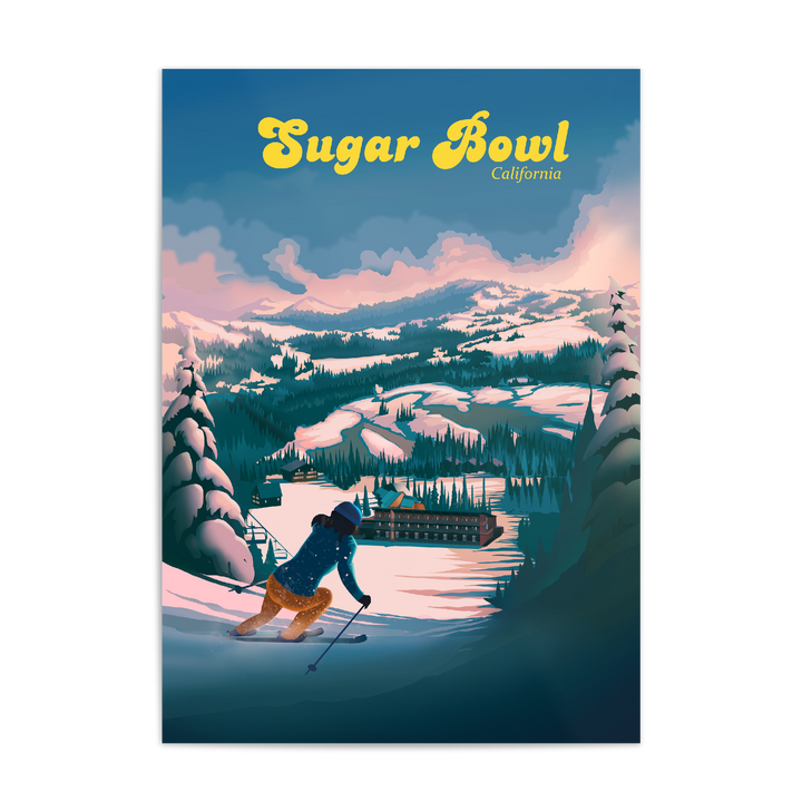 Sugar Bowl California Ski Resort Travel Poster