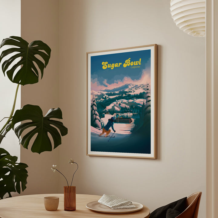 Sugar Bowl California Ski Resort Travel Poster