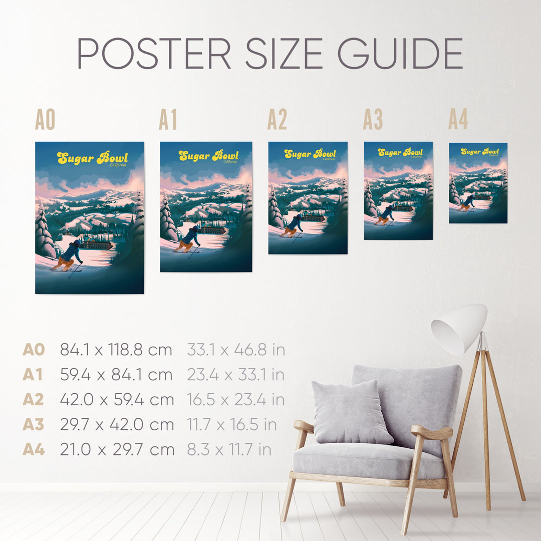 Sugar Bowl California Ski Resort Travel Poster