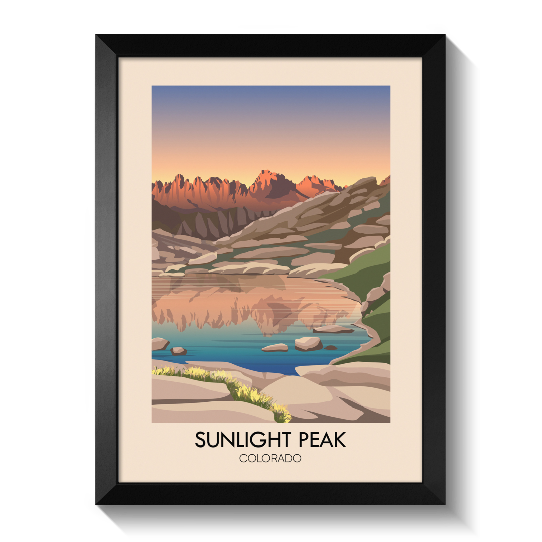 Sunlight Peak Colorado USA Travel Poster