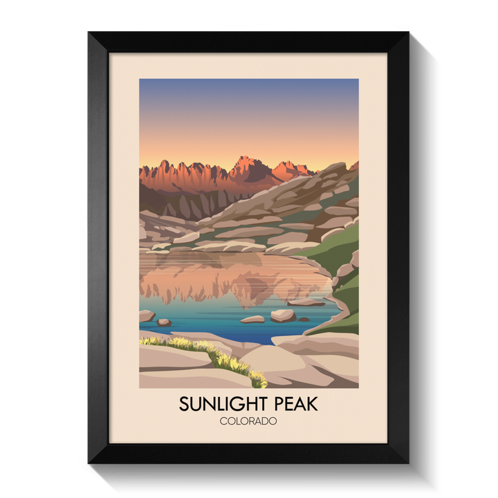 Sunlight Peak Colorado USA Travel Poster