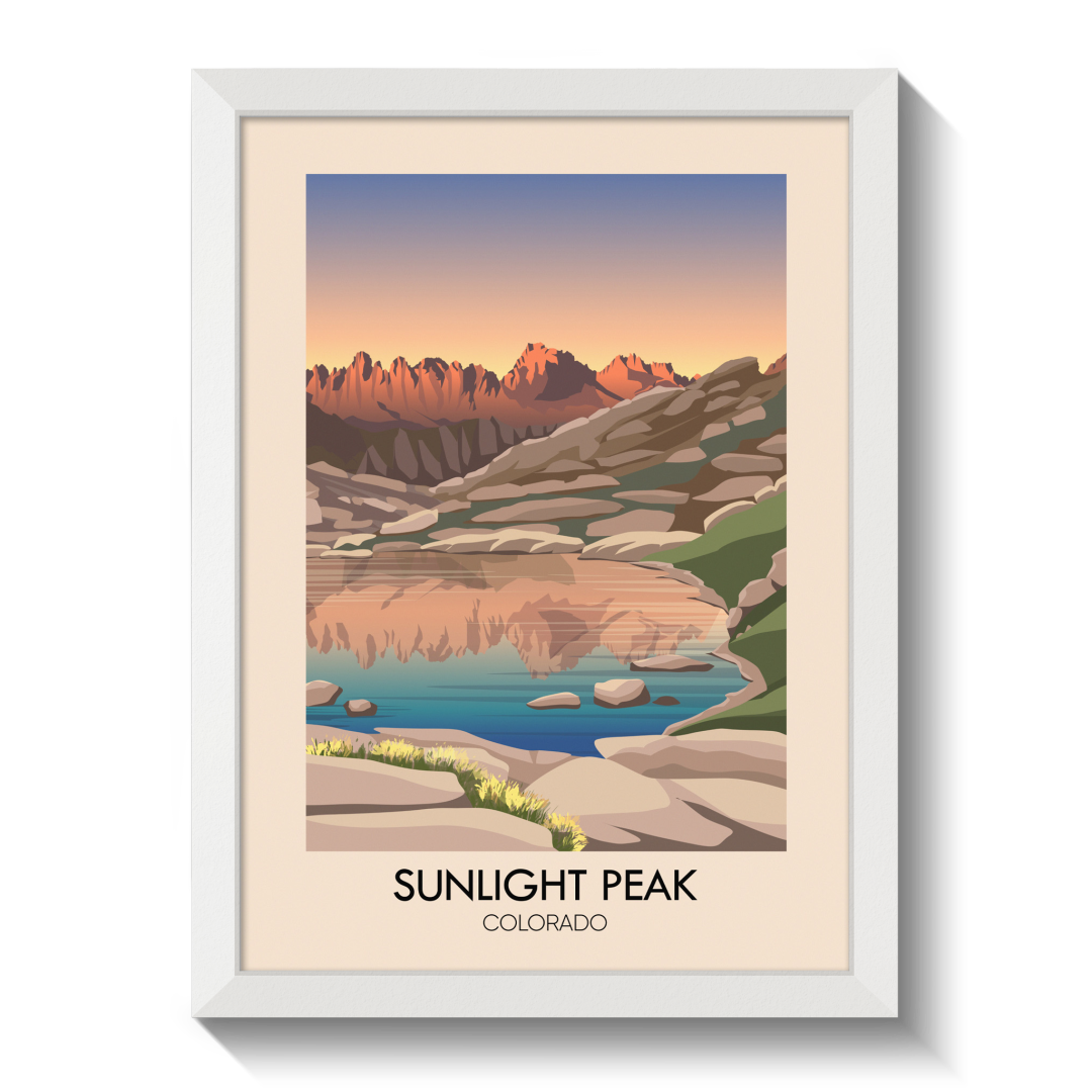Sunlight Peak Colorado USA Travel Poster