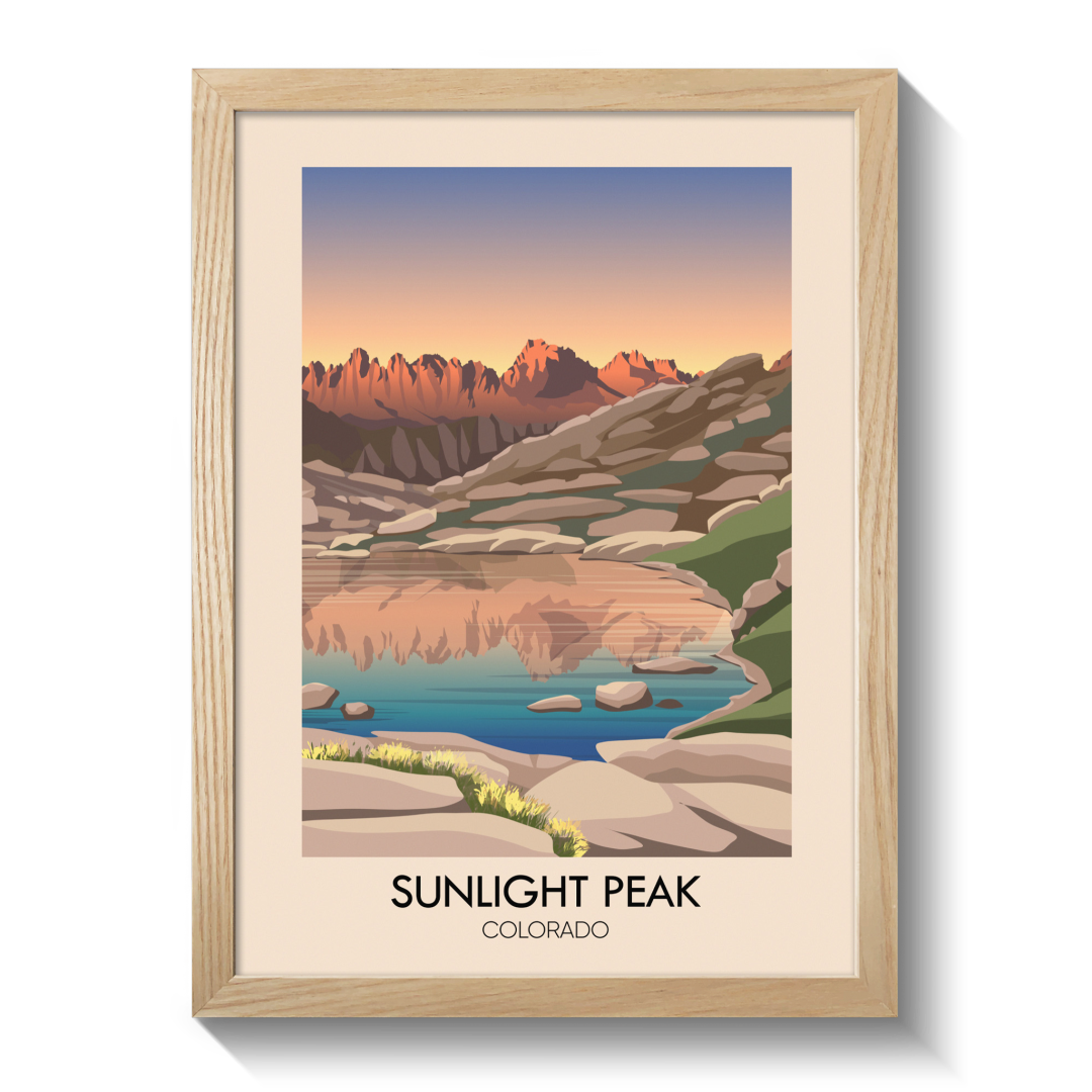 Sunlight Peak Colorado USA Travel Poster