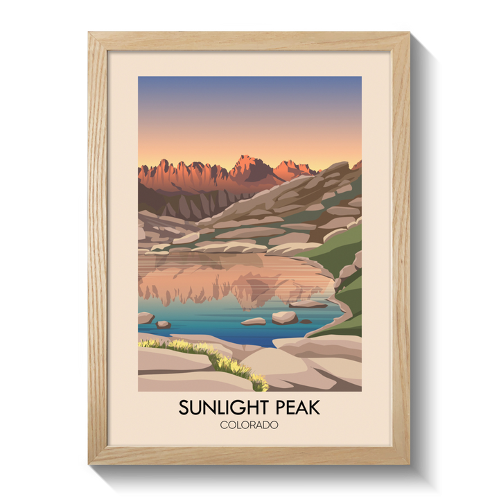 Sunlight Peak Colorado USA Travel Poster
